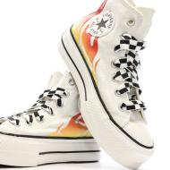 Baskets Blanches/Orange Femme Converse All Star Lift vue 7