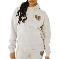 Sweat à Capuche Greige Femme Project X Paris à Cœur Brise