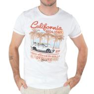 T-shirt Blanc Homme Deeluxe Cali pas cher