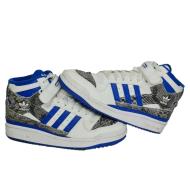 Baskets Blanc/Bleu Garçon Adidas Forum Mid vue 8