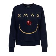 Pull de Noël Marine/Rouge Femme JDY Paris pas cher