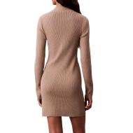 Robe Marron Calvin Klein Jeans Neck Mini Dress vue 2