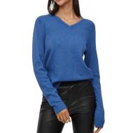 Pull Col V Bleu Femme Vila 69