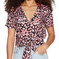 Blouse Marine/Rose à fleurs Femme Vero Moda Easy pas cher