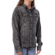 Chemise en Jean Noir Femme Monday Premium Bleach pas cher