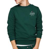 Sweat Vert Garçon Tommy Hilfiger Logo Puff pas cher