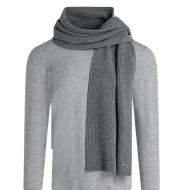 Echarpe Grise Lacoste En Laine Cotelee pas cher