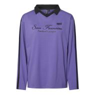 Polo Violet/Noir Femme Pieces Feng pas cher