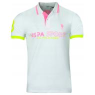 Polo Blanc/Rose Homme US Polo ASSN RAMS