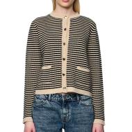 Gilet Noir/Beige Femme Pieces Nisa pas cher