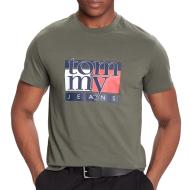 T-shirt Kaki Homme Tommy Hilfiger Flag pas cher