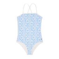 Maillot de bain Blanc/Bleu Fille Tommy Hilfiger UG0UG00802 pas cher