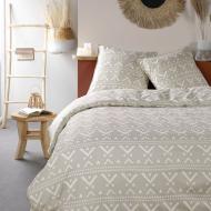 Parure De Lit Blanche/Beige 220x240 Today Coton pas cher