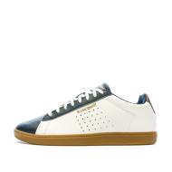 Baskets Blanc/Marine/Marron Homme Le Coq Sportif Court set Optical pas cher