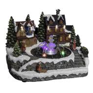Village de Noël lumineux Maison et fontaine Atmosphera vue 3