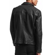 Veste En Cuir Noir Homme Superdry Studios vue 2