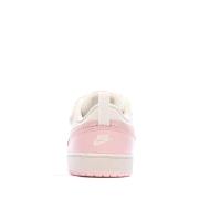 Baskets Blanc/Rose Fille Nike Court Borough Low 2 vue 3