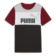 T-shirt Gris/Bordeaux/Noir Garçon Puma B Ess Block Tee pas cher