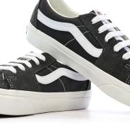 Baskets Gris/Blanc Femme Vans Sk8-low Canva vue 7