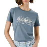 T-Shirt Bleu Femme Pepe Jeans Bero pas cher