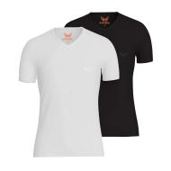 x2 T-Shirt Noir/Blanc Homme Kaporal JIFT pas cher