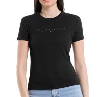 T-shirt Noir Femme Tommy Hilfiger Tjw Slim Tonal Linea pas cher