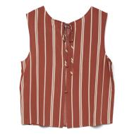Blouse Blanc/Rouge Femme Vero Moda Christina Stripe vue 2