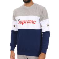 Sweat Gris/Blanc/Bleu Homme Supreme Grip Silac