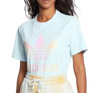 T-shirt Bleu Femme Adidas Trefoil pas cher
