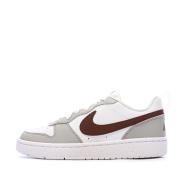 Baskets Blanches/Grises/Bordeaux Garçon Nike Court Borough pas cher