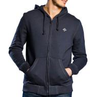 Sweat zippé marine Homme Schott Badge