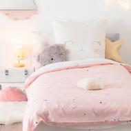 Parure de Couette Rose Fille Atmosphera Chat 140x200 vue 2