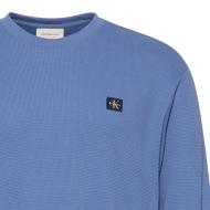 Sweat Bleu Homme Calvin Klein Jeans Waffle Badge vue 2
