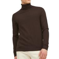 Pull Col roulé Marron Foncé Homme Jack & Jones Roll pas cher