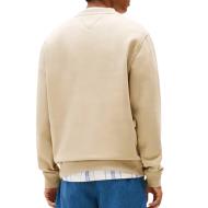 Sweat Beige Homme Tommy Jeans Flag Crew vue 2