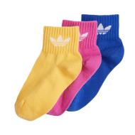 X3 Paires de Chaussettes Jaune/Rose/Bleu enfant Adidas Kids Ankle pas cher