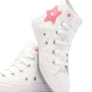 Baskets Blanches Fille Converse Chuck Taylor All Star Sparkle vue 7