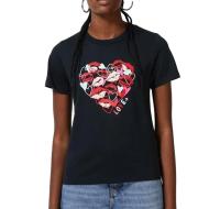 T-shirt Noir Femme Converse Valentine's Day Heart pas cher
