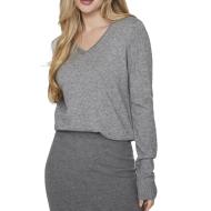 Pull Col V Gris Clair Femme Vila 69