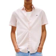 Chemisette Rayures Blanc/Rose Homme Tommy Hilfiger Linen Blend pas cher