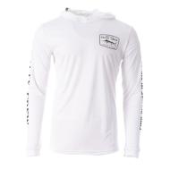 T-shirt Manches Longues Blanc Homme Salty Crew Stealth Hood pas cher