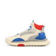 Baskets Blanche/Rouge Homme Puma Wild Rider Mid pas cher