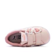 Baskets Rose Fille Puma Smash 3.0 Badges vue 4