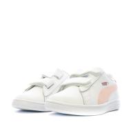 Baskets Blanches/Roses Enfant Puma Smash V2 L V vue 6