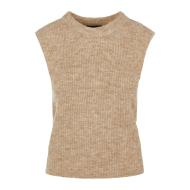 Pull Sans Manches Beige Femme Pieces Ellen vue 3