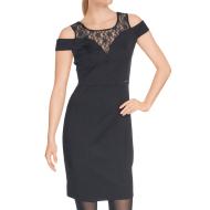 Robe Noir/dentelle Femme Guess Sophia pas cher
