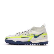 Chaussures de Foot Blanc/Bleu/Jaune Junior Nike Phantom GT2 Academy pas cher