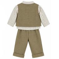 Ensemble Kaki/Blanc Bébé P'tit Mome Lucas vue 2