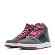 Baskets Grises Fille Adidas Hoops Mid 2.0 K vue 6