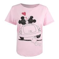 T-Shirt Rose Femme Disney Mickey & Minnie Hearts vue 2